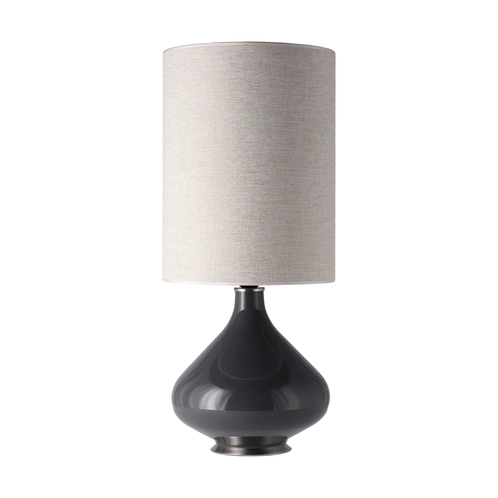 Lampe de table Flavia, base grise, London Beige L Flavia Lamps