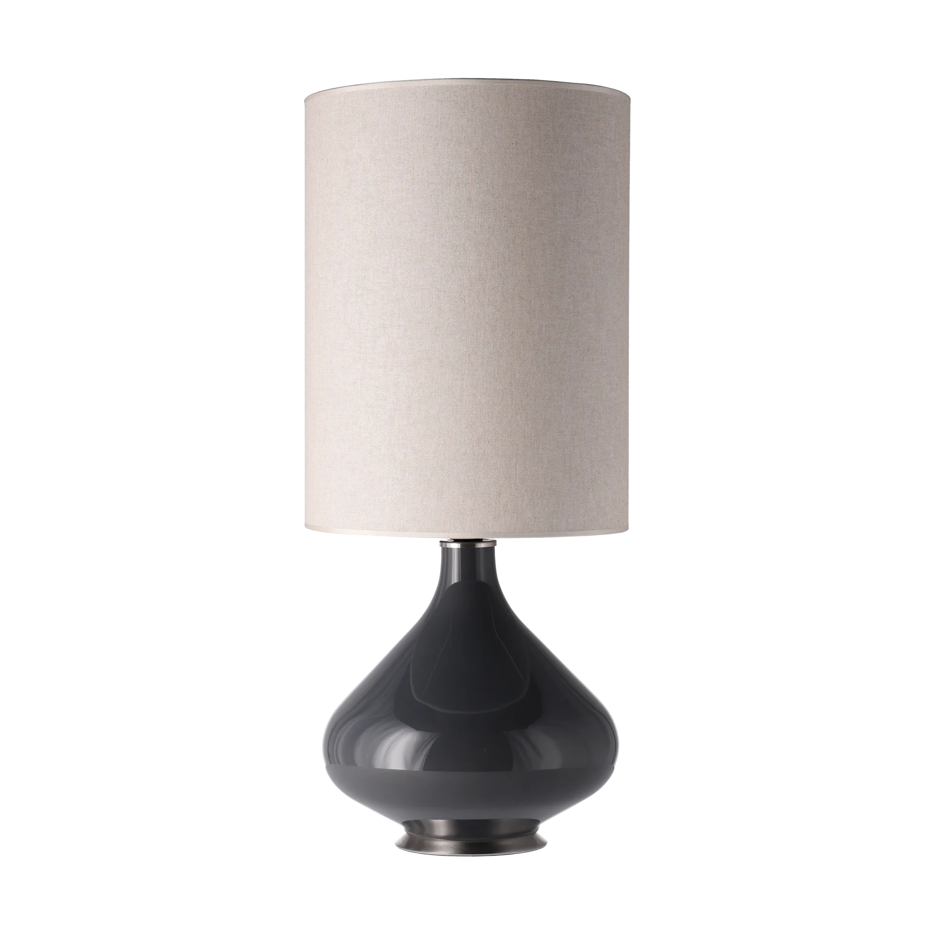 Lampe de table Flavia, base grise, Milano Tostado L Flavia Lamps