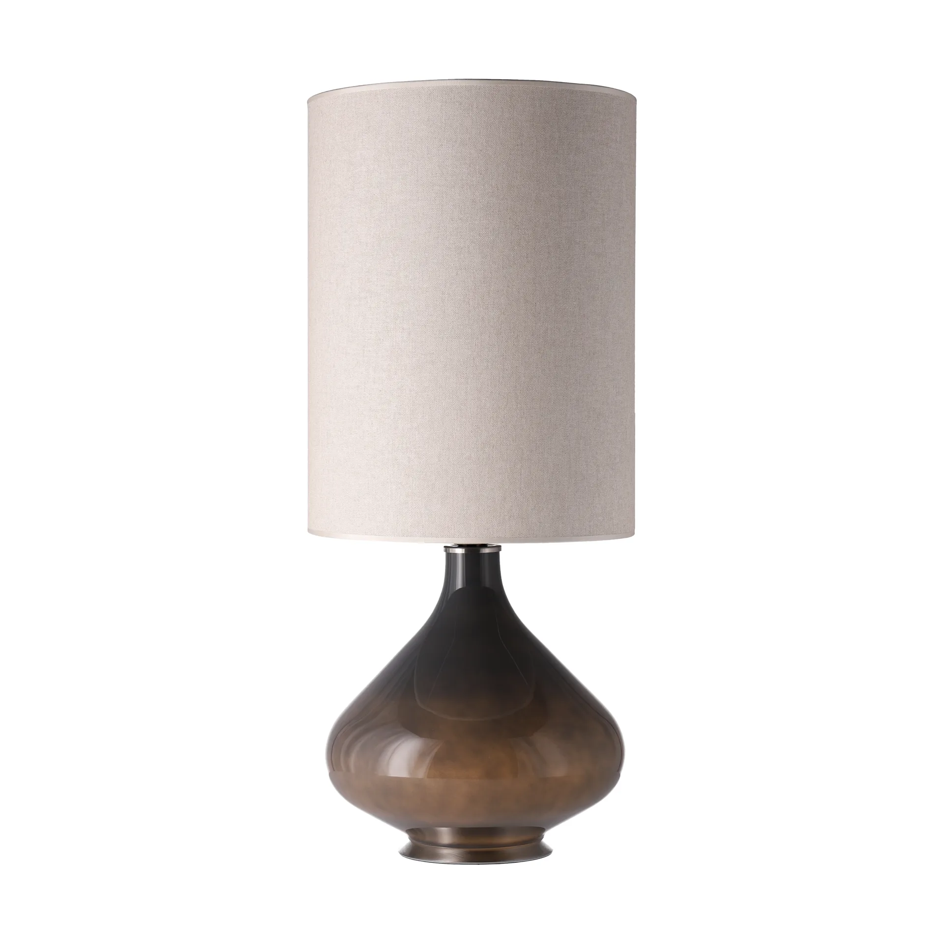 Lampe de table Flavia, base grise, Milano Tostado L Flavia Lamps