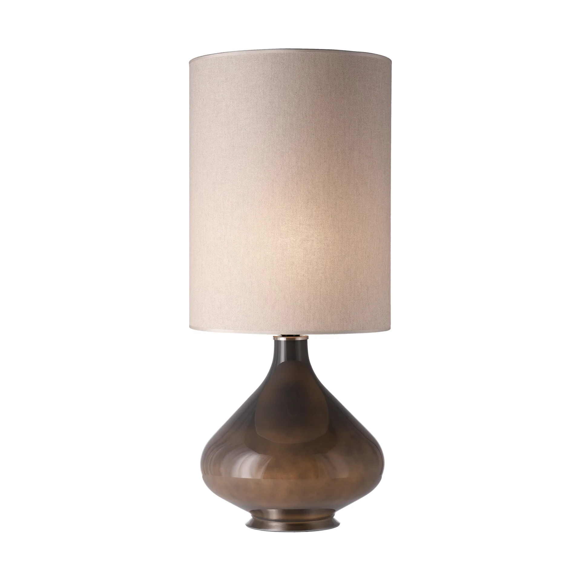 Lampe de table Flavia, base grise, Milano Tostado L Flavia Lamps