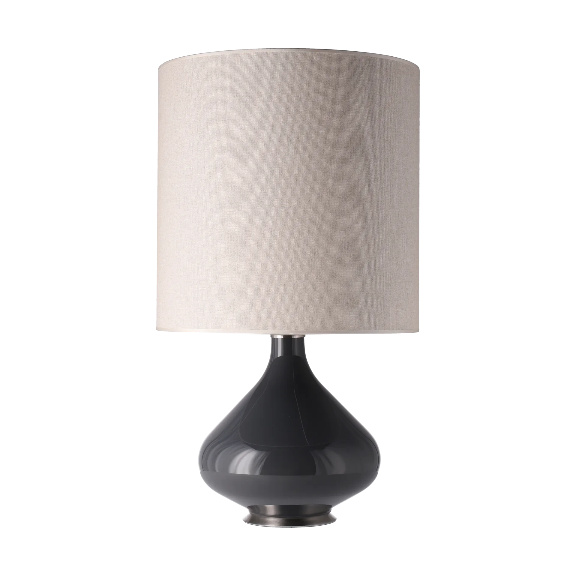 Lampe de table Flavia, base grise, Milano Tostado M Flavia Lamps