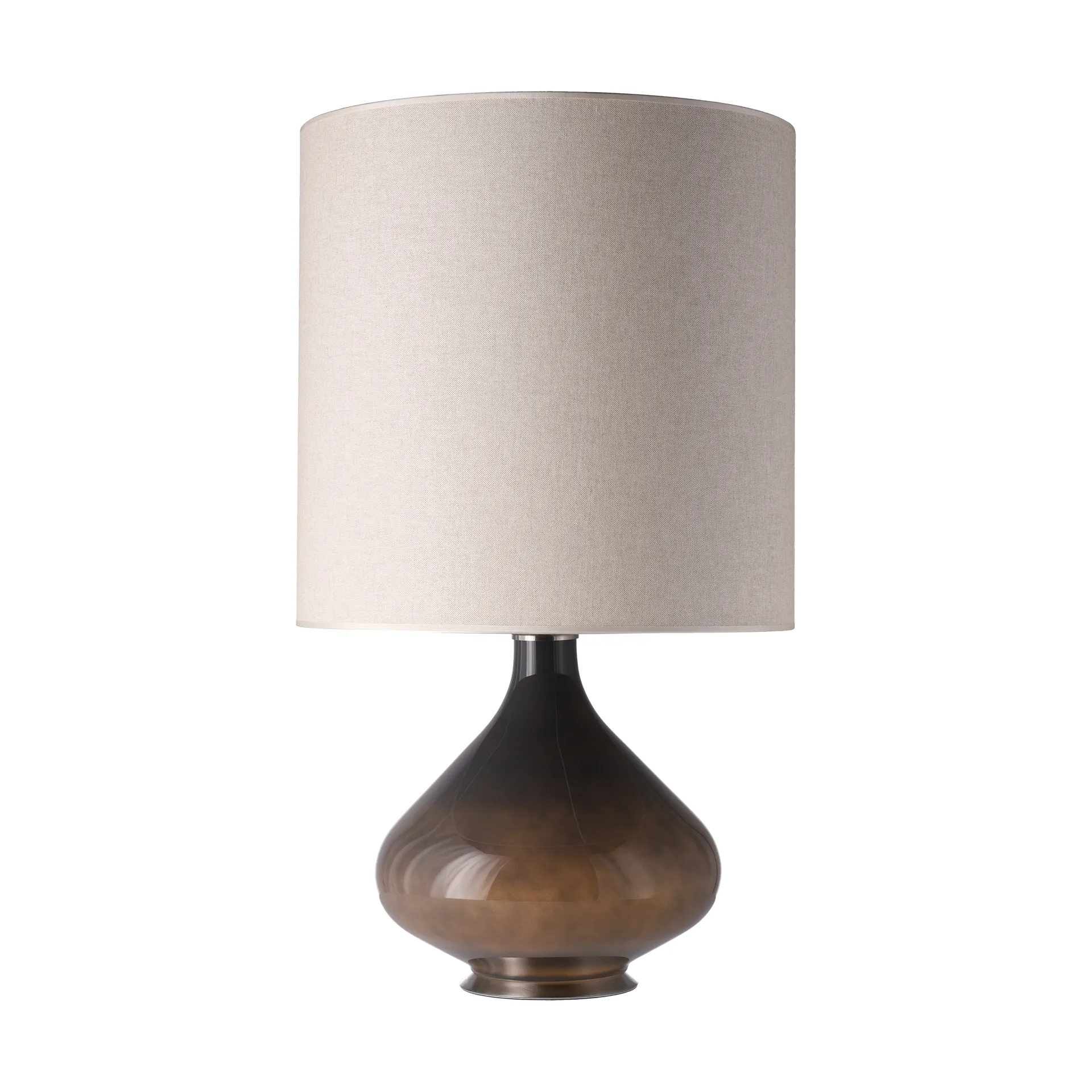 Lampe de table Flavia, base grise, Milano Tostado M Flavia Lamps