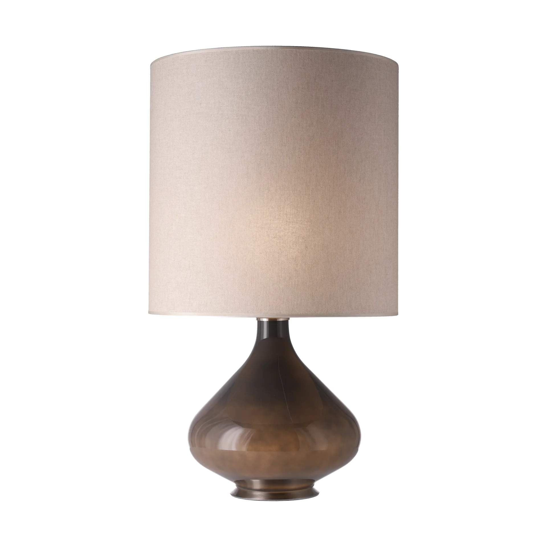 Lampe de table Flavia, base grise, Milano Tostado M Flavia Lamps