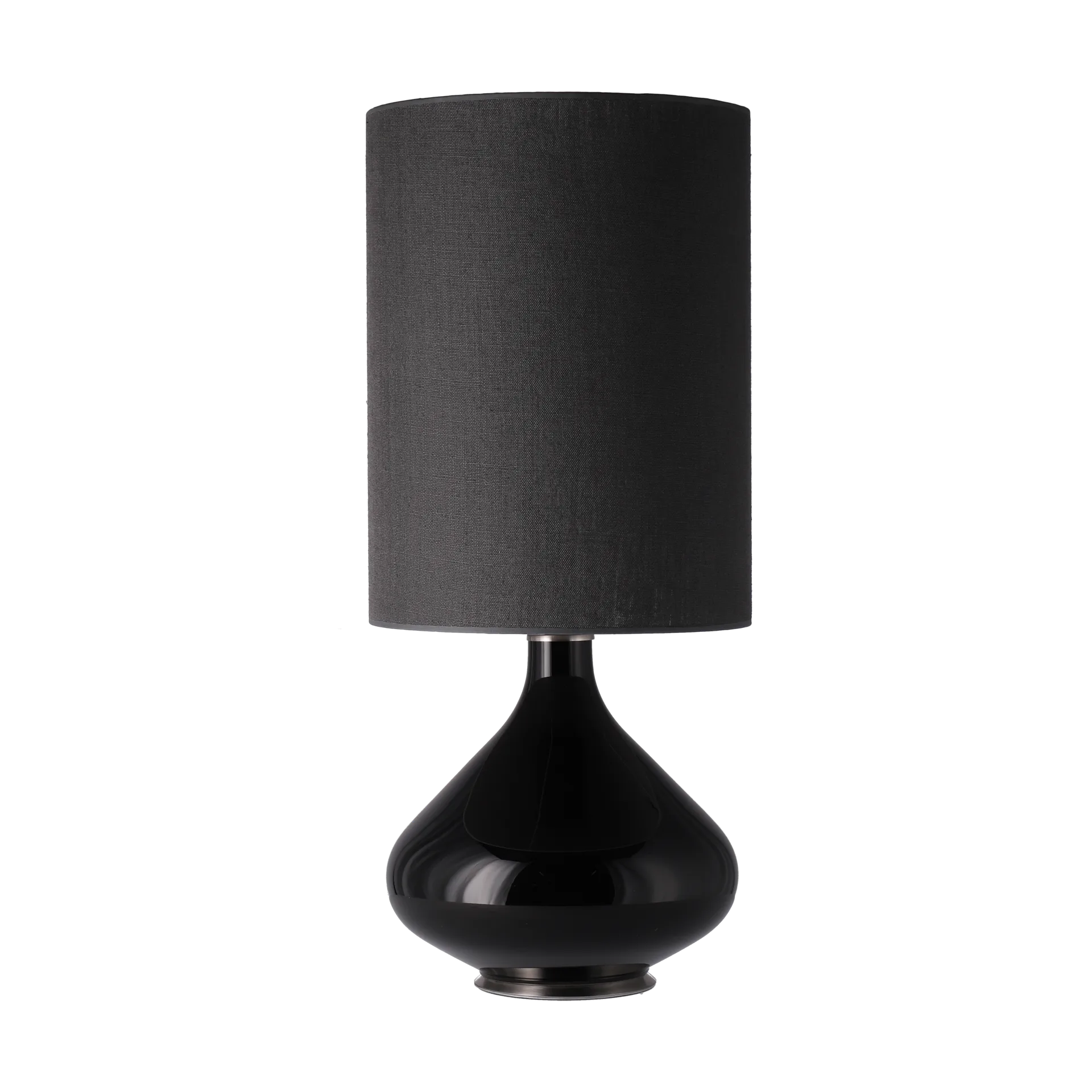Lampe de table Flavia, base noire, Lino Negro L Flavia Lamps