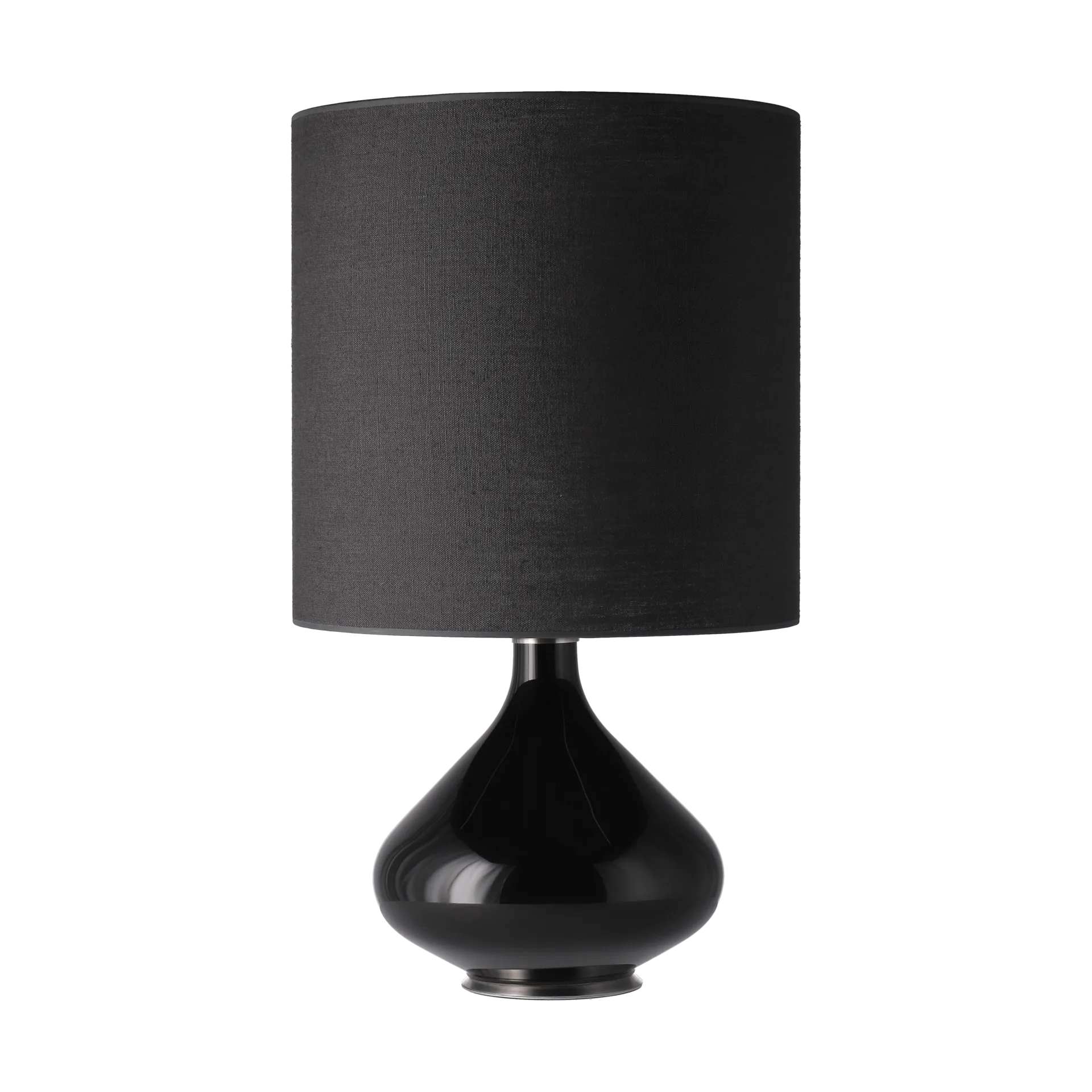 Lampe de table Flavia, base noire, Lino Negro M Flavia Lamps