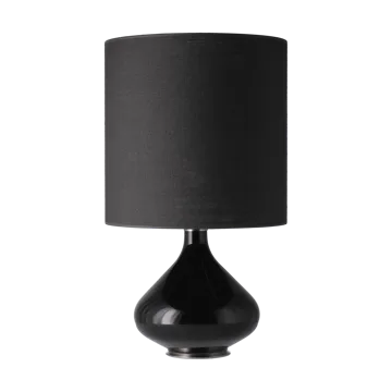 Lampe de table Flavia, base noire - Lino Negro M - Flavia Lamps