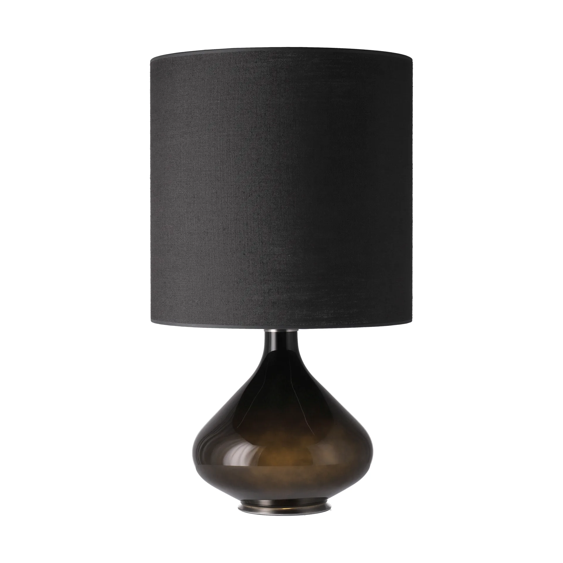 Lampe de table Flavia, base noire, Lino Negro M Flavia Lamps