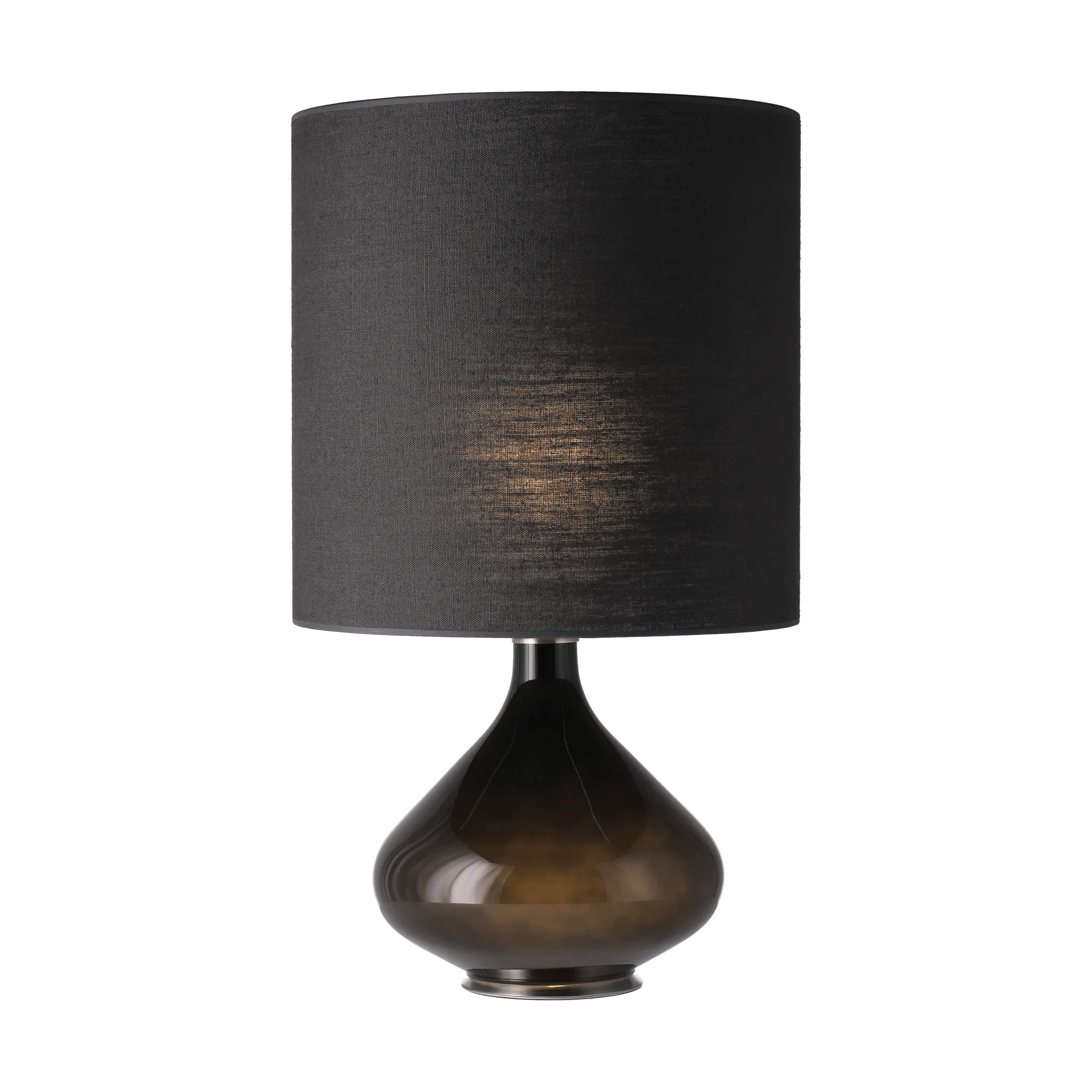 Lampe de table Flavia, base noire, Lino Negro M Flavia Lamps