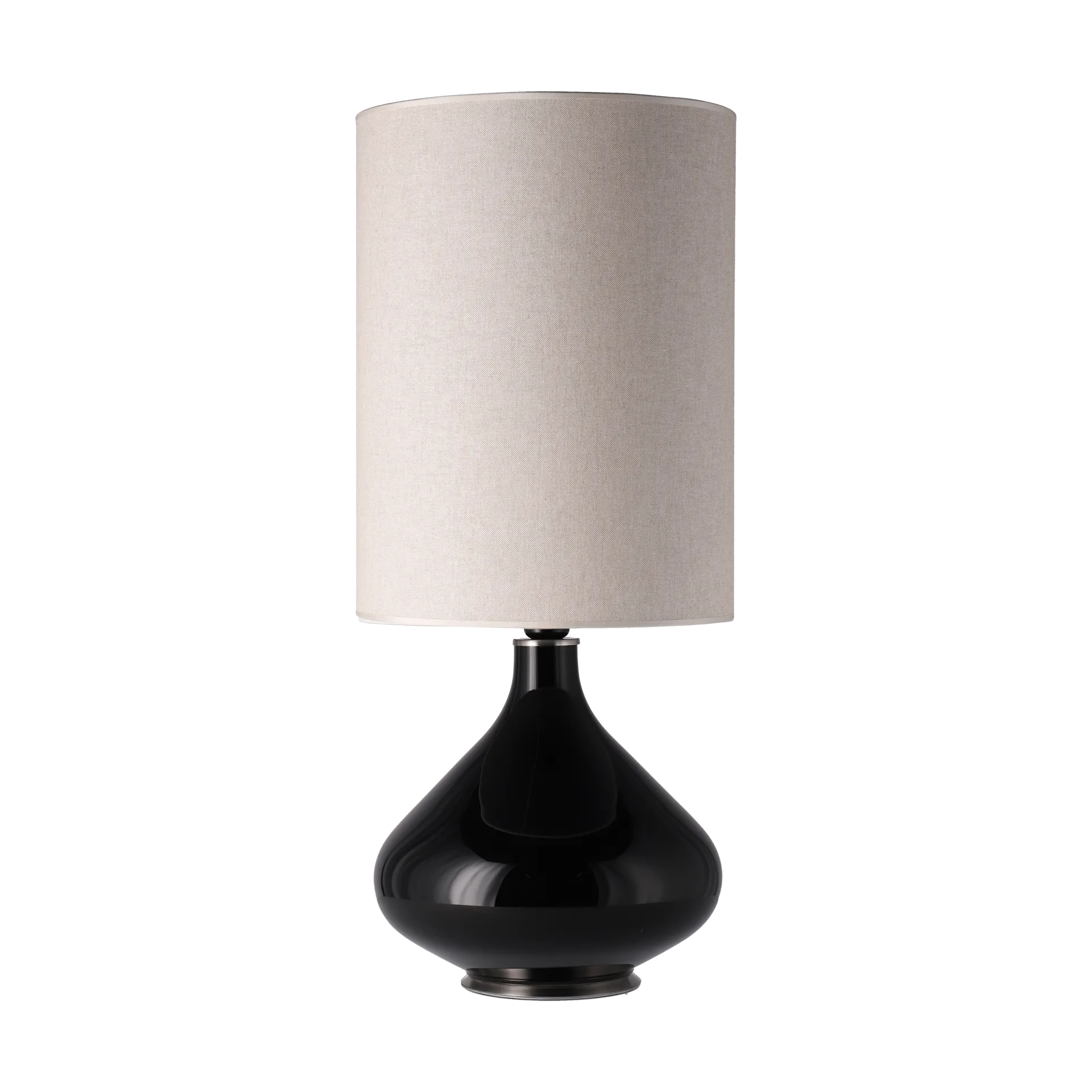 Lampe de table Flavia, base noire, Milano Tostado L Flavia Lamps
