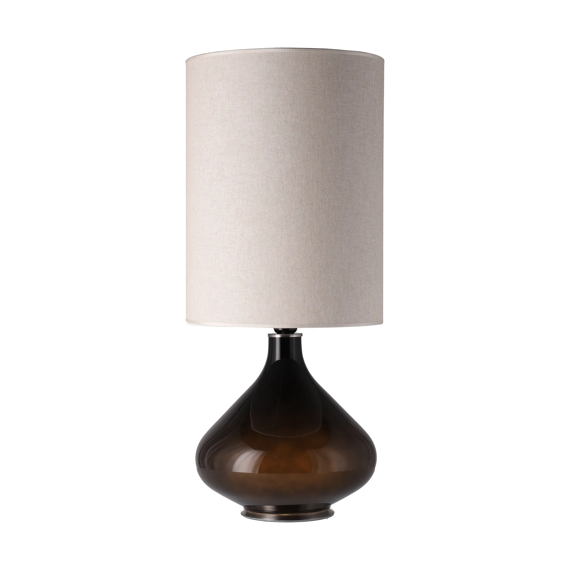 Lampe de table Flavia, base noire, Milano Tostado L Flavia Lamps