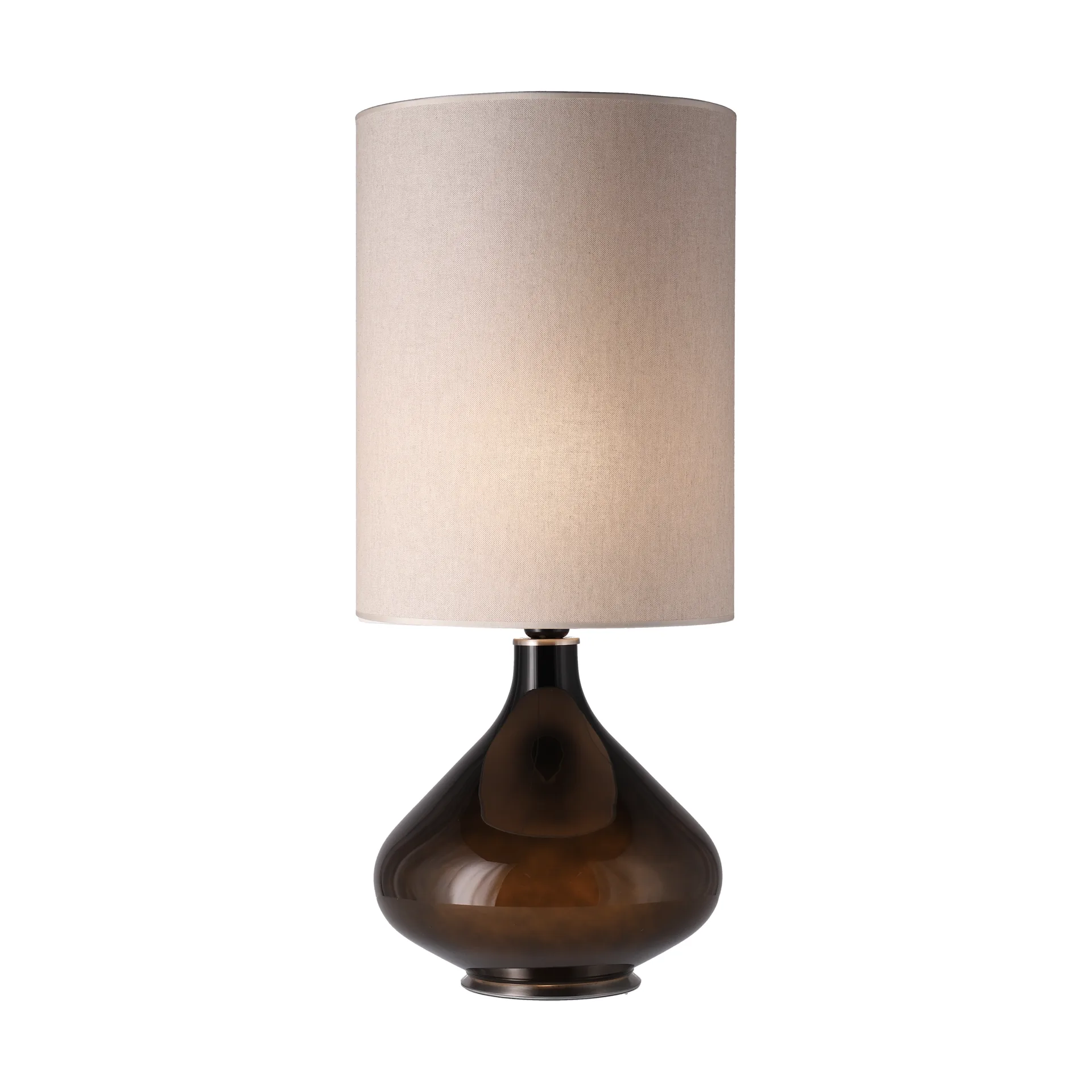 Lampe de table Flavia, base noire, Milano Tostado L Flavia Lamps