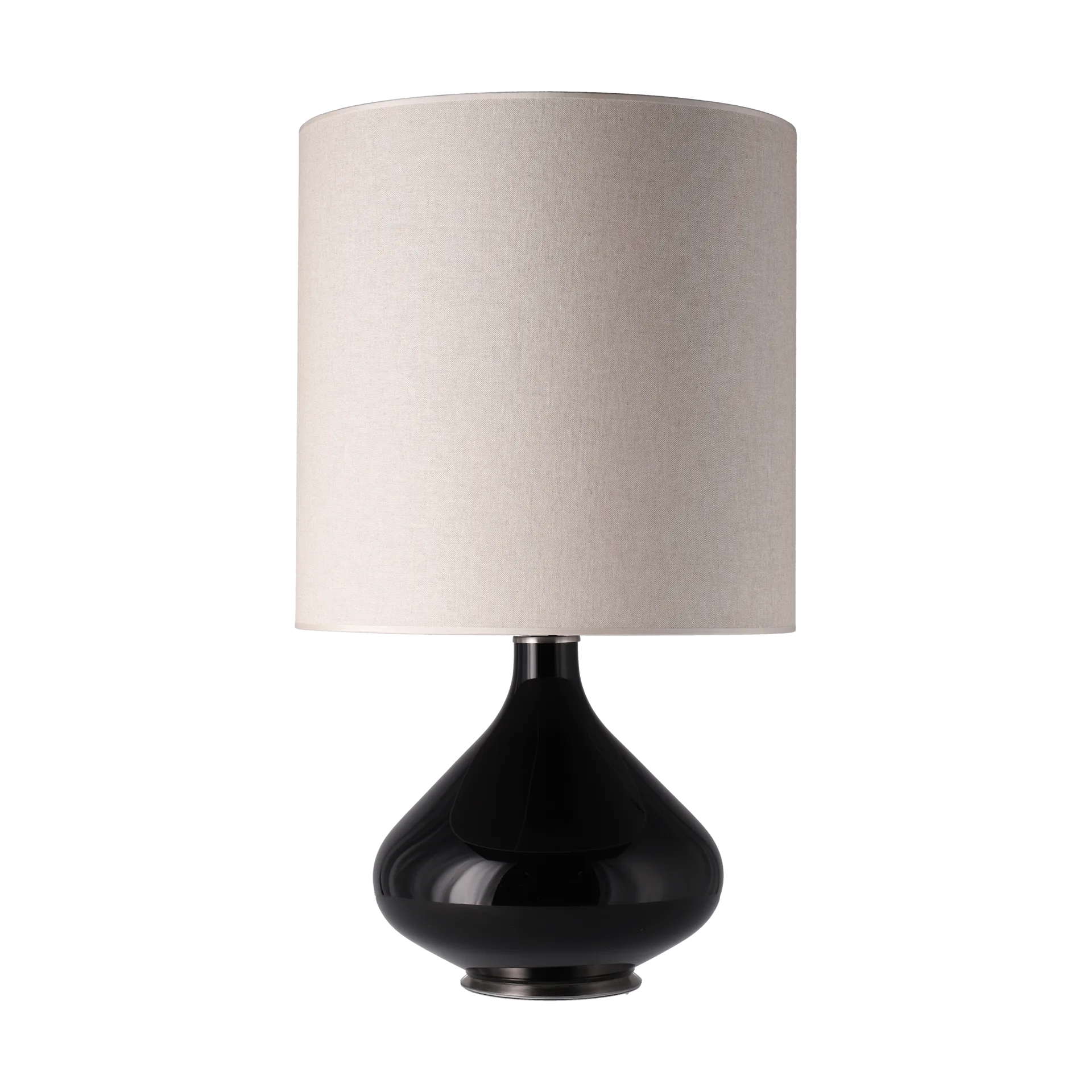 Lampe de table Flavia, base noire, Milano Tostado M Flavia Lamps