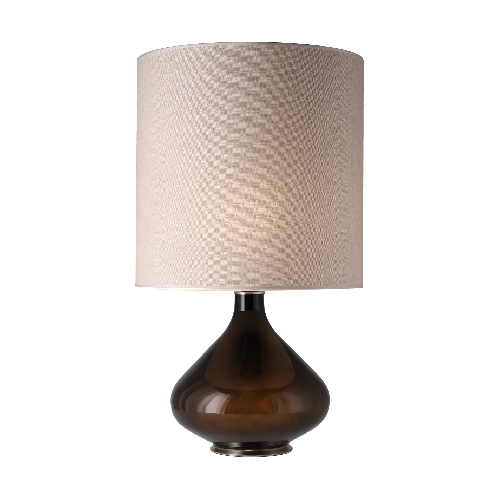 Lampe de table Flavia, base noire, Milano Tostado M Flavia Lamps