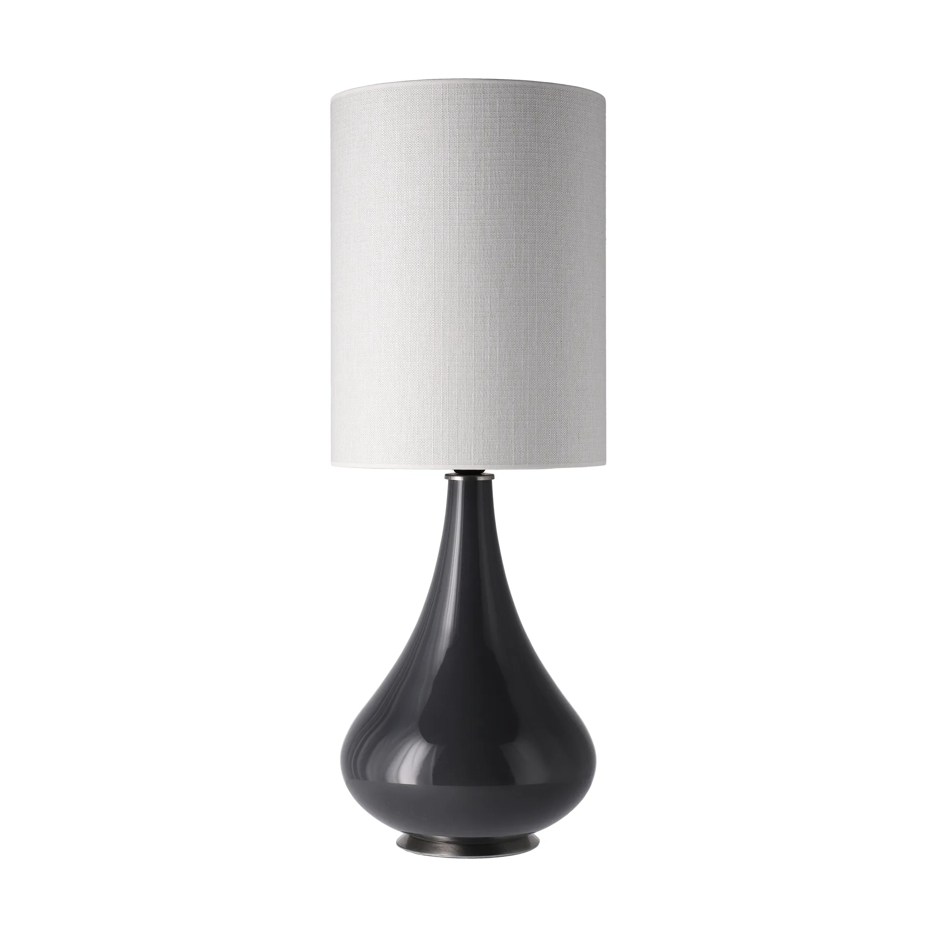 Lampe de table Renata, base grise, Babel Beige L Flavia Lamps