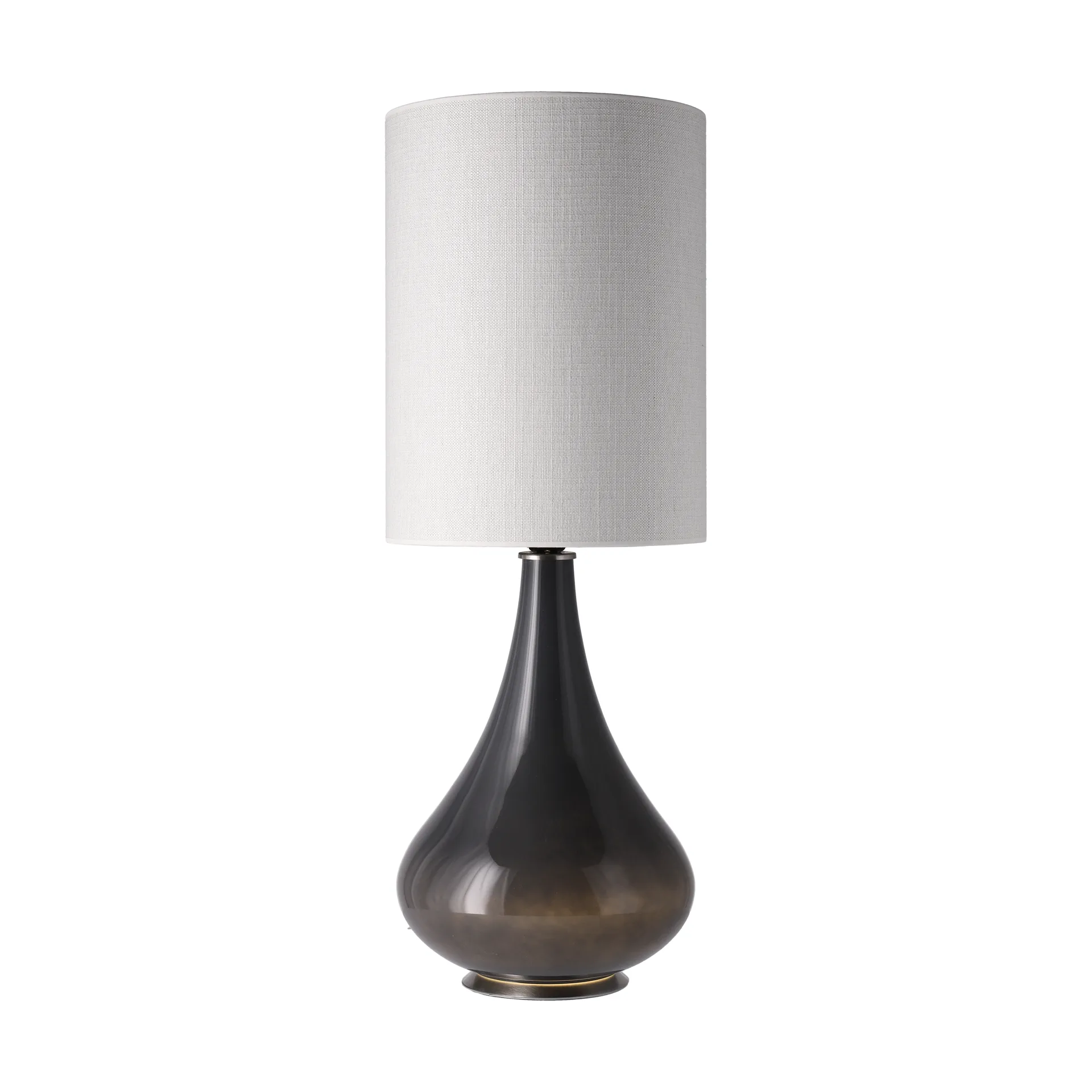 Lampe de table Renata, base grise, Babel Beige L Flavia Lamps