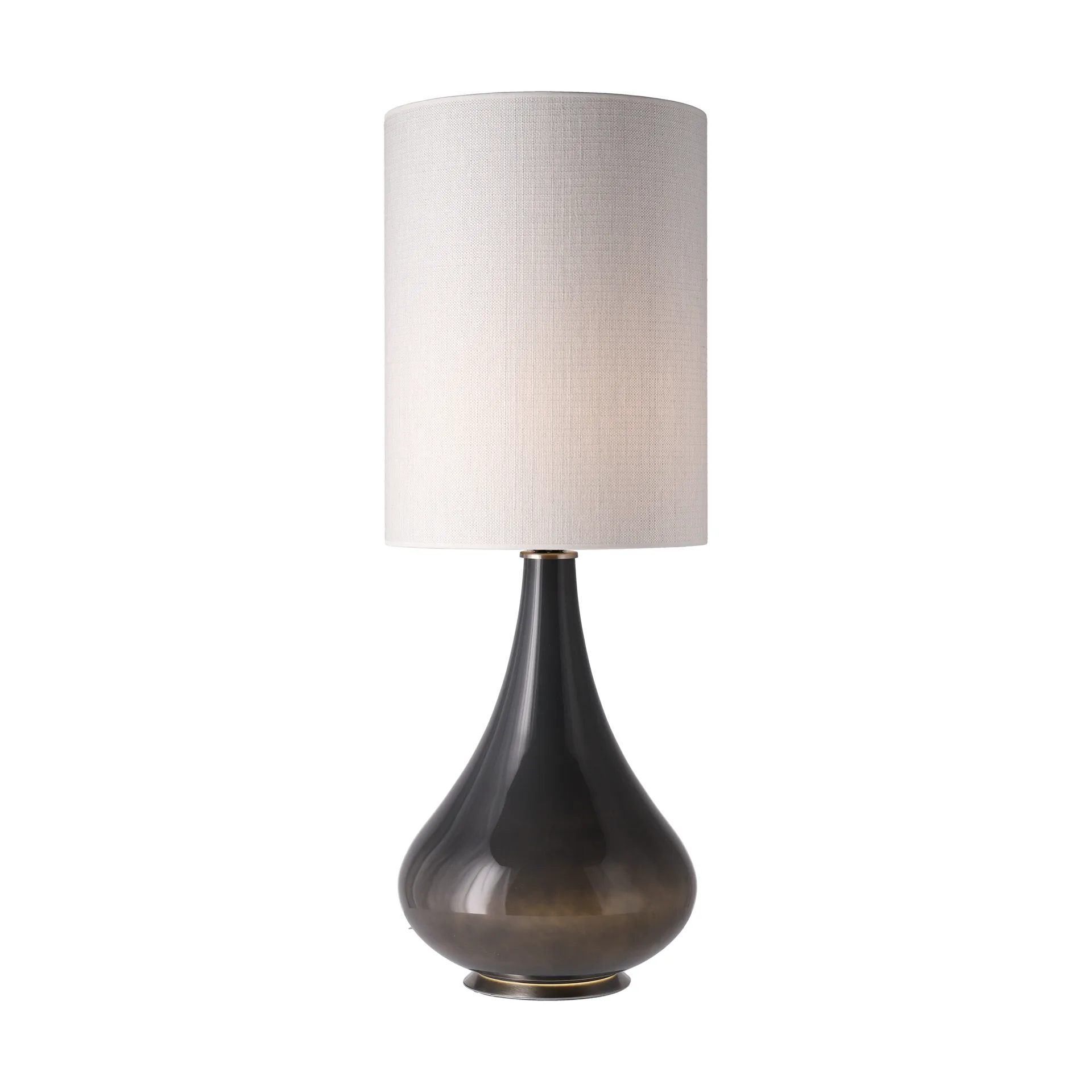 Lampe de table Renata, base grise, Babel Beige L Flavia Lamps