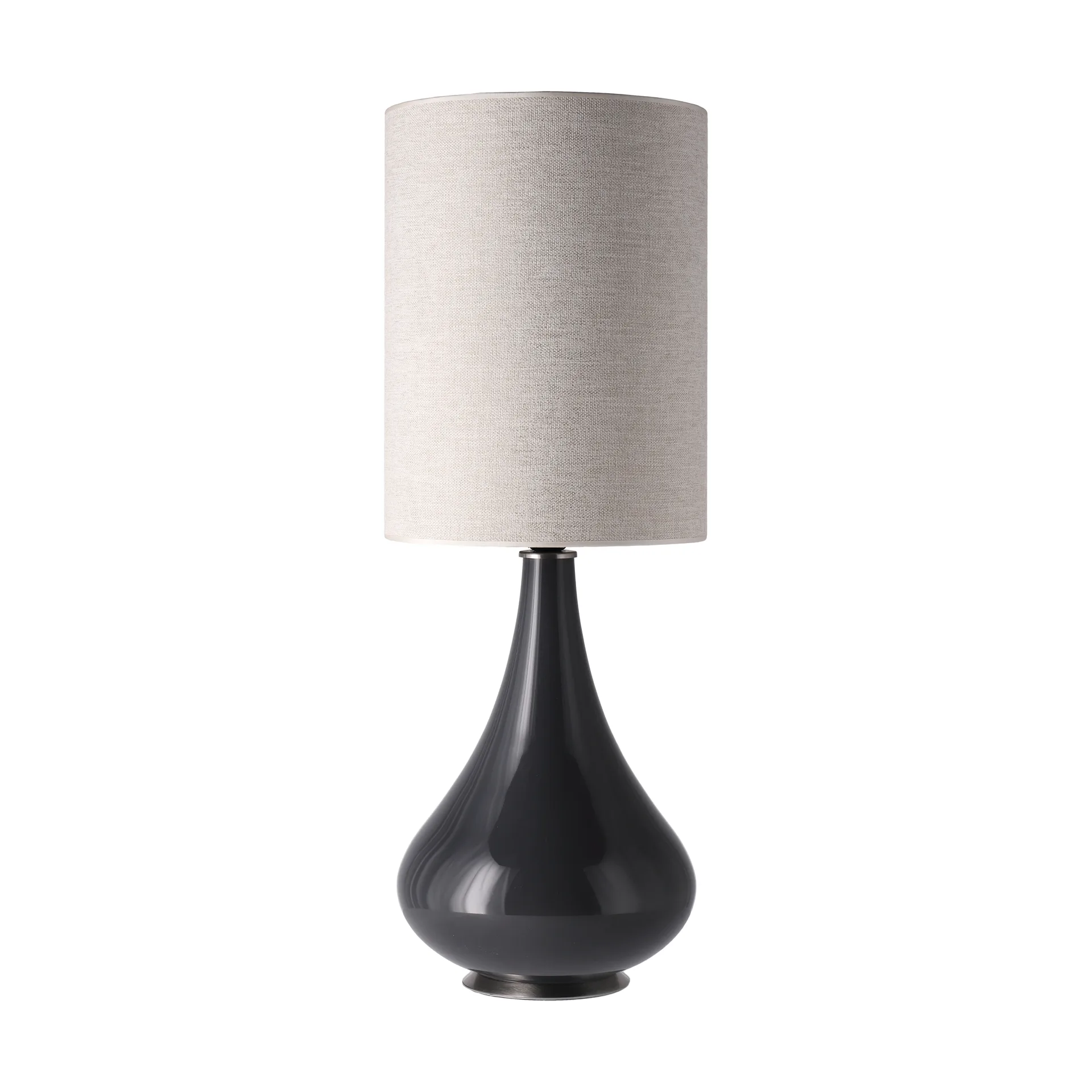 Lampe de table Renata, base grise, London Beige L Flavia Lamps