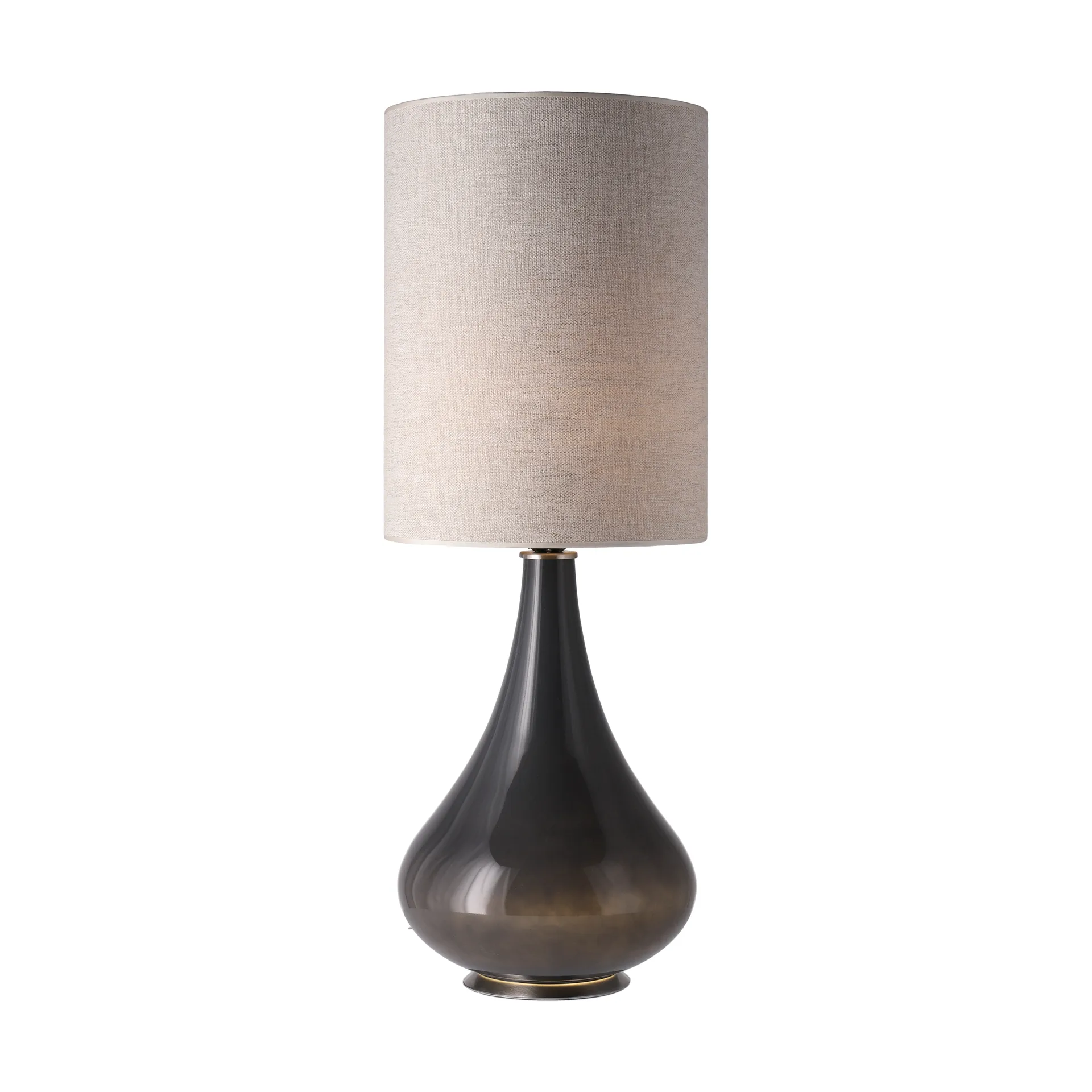 Lampe de table Renata, base grise, London Beige L Flavia Lamps