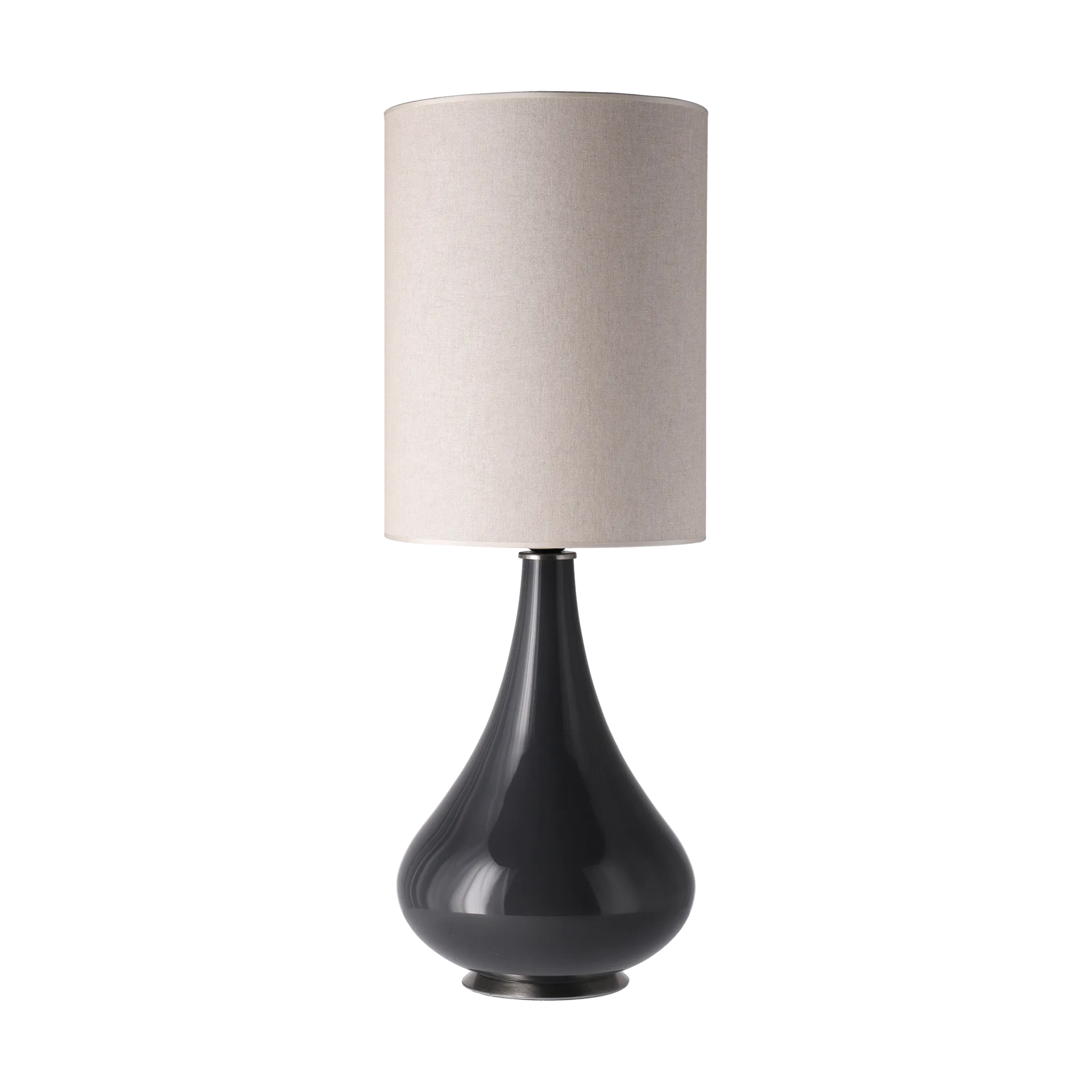 Lampe de table Renata, base grise, Milano Tostado L Flavia Lamps