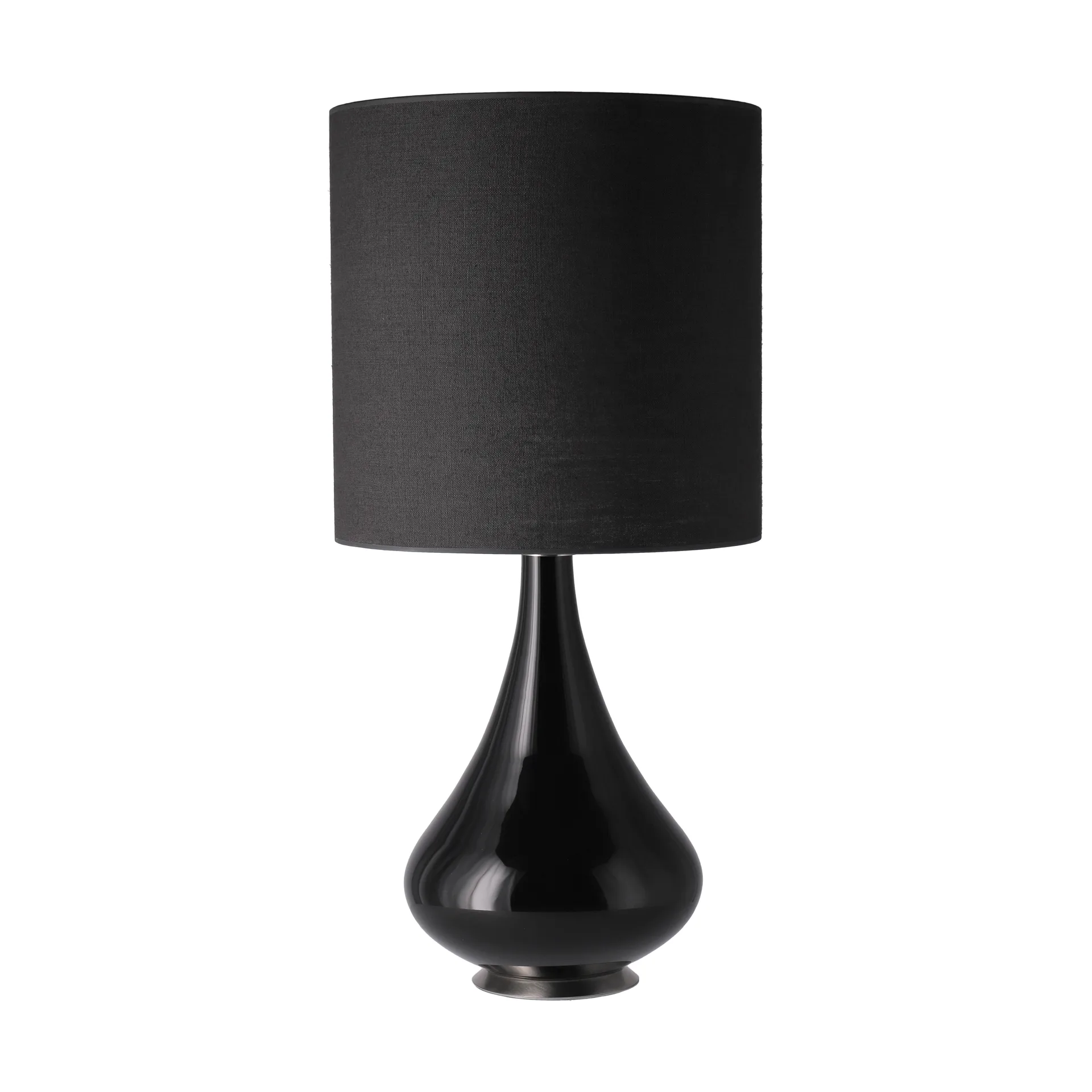 Lampe de table Renata, base noire, Lino Negro M Flavia Lamps