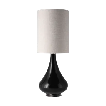 Lampe de table Renata, base noire - London Beige L - Flavia Lamps