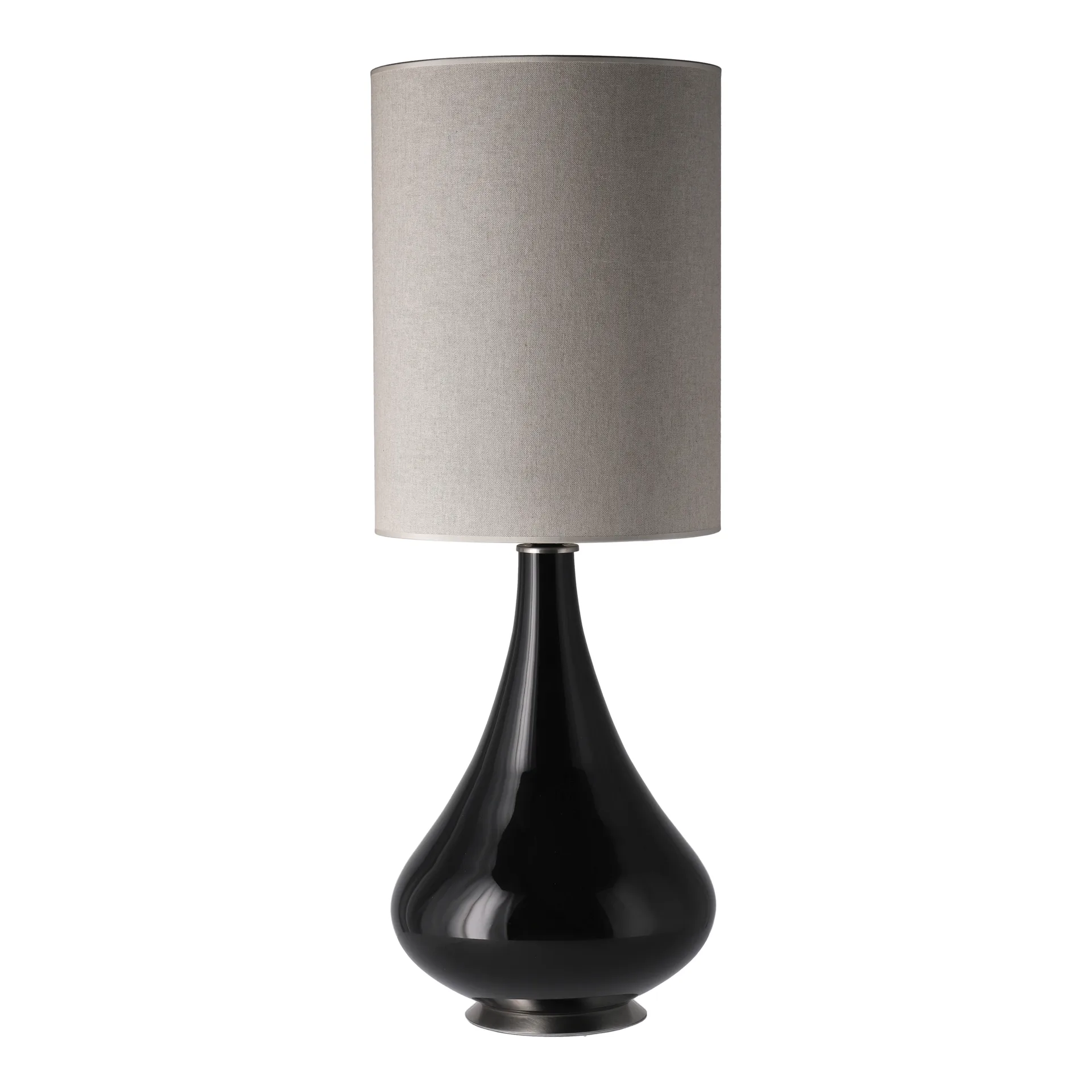 Lampe de table Renata, base noire, Milano Tostado L Flavia Lamps