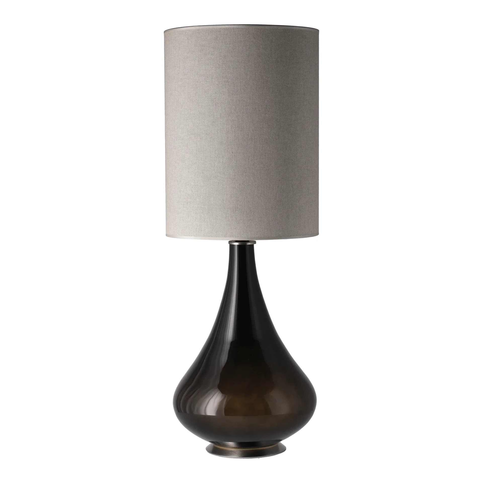 Lampe de table Renata, base noire, Milano Tostado L Flavia Lamps