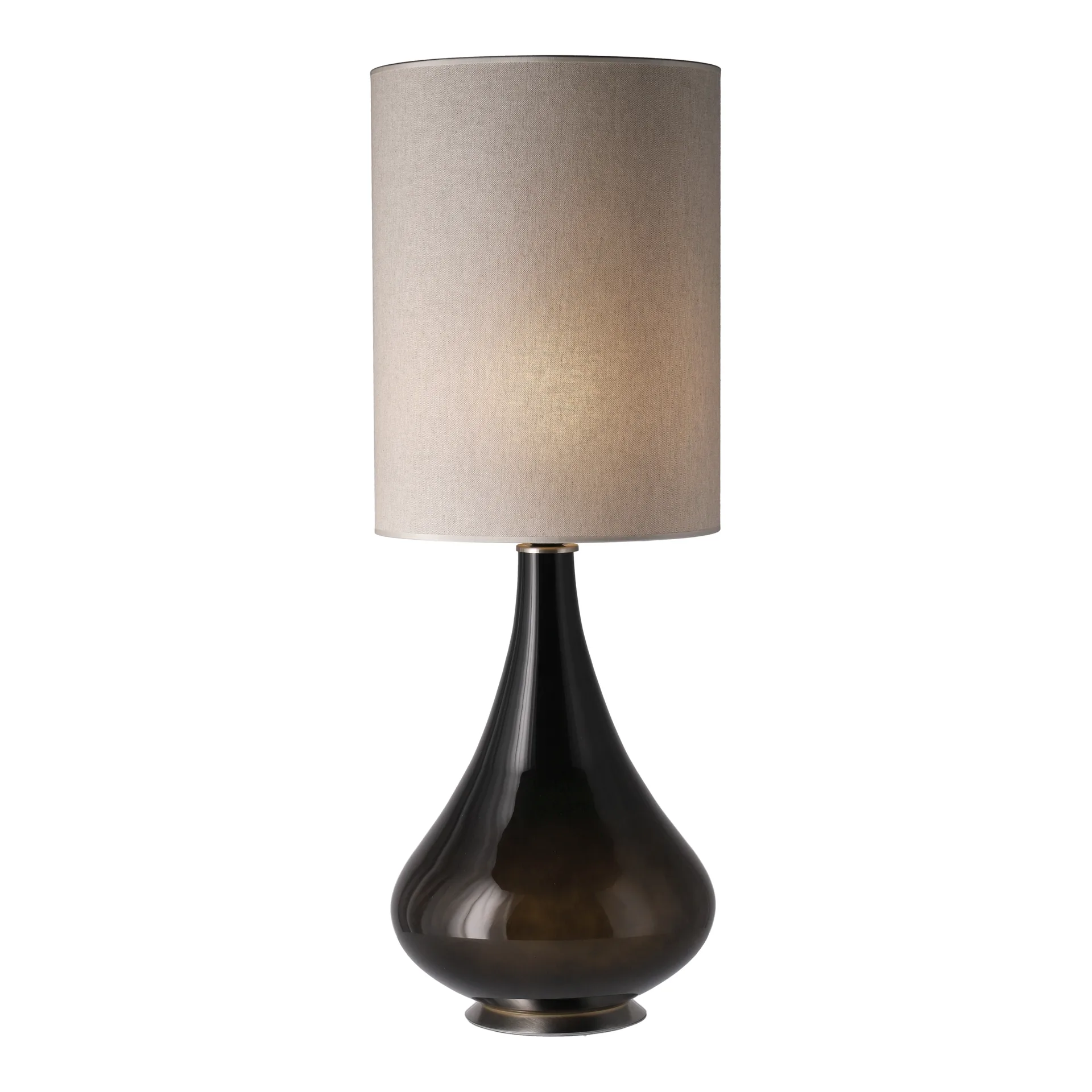 Lampe de table Renata, base noire, Milano Tostado L Flavia Lamps