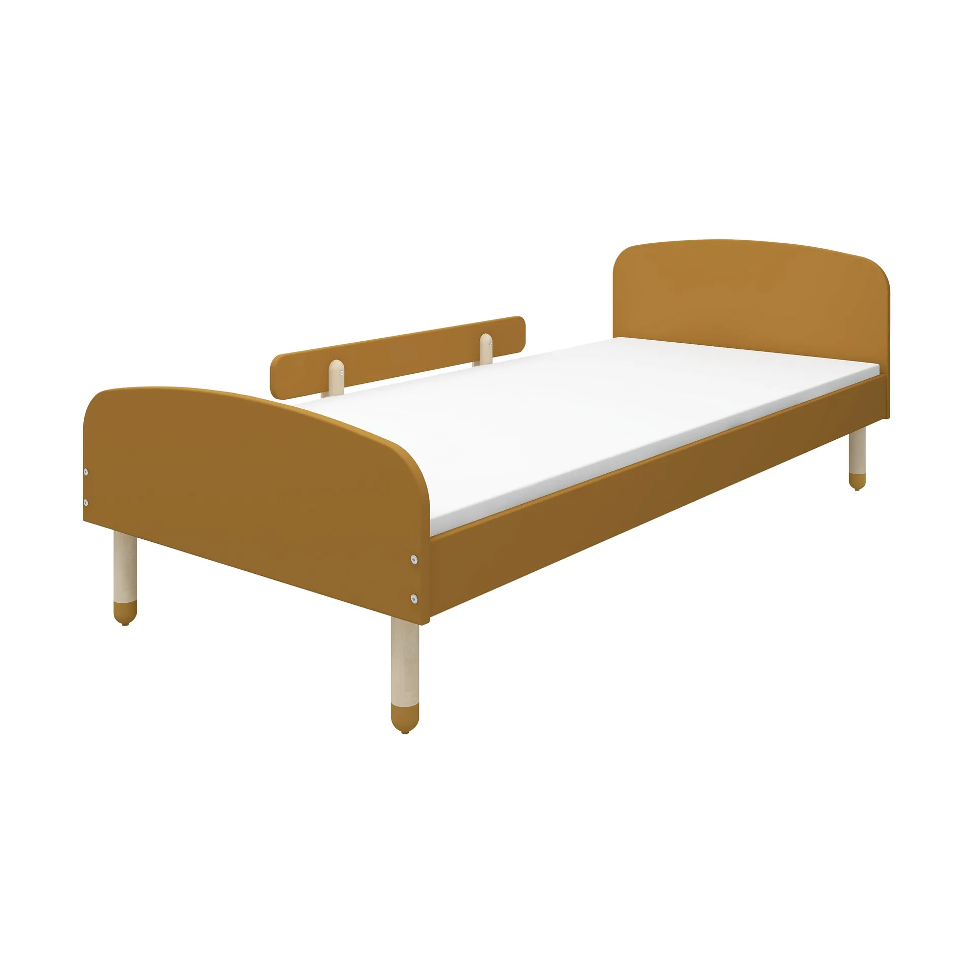Lit Dots avec barrière 96x204 cm, Jaune FLEXA