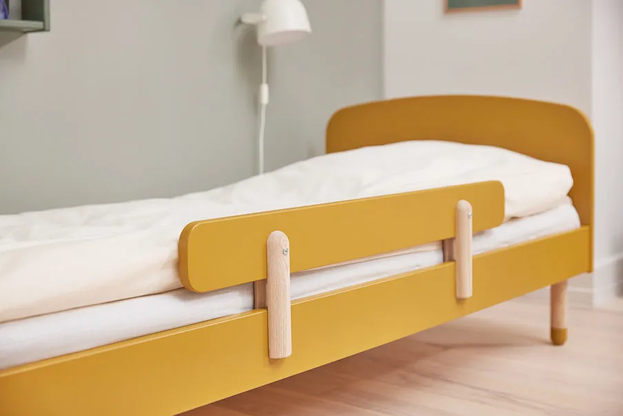 Lit Dots avec barrière 96x204 cm, Jaune FLEXA