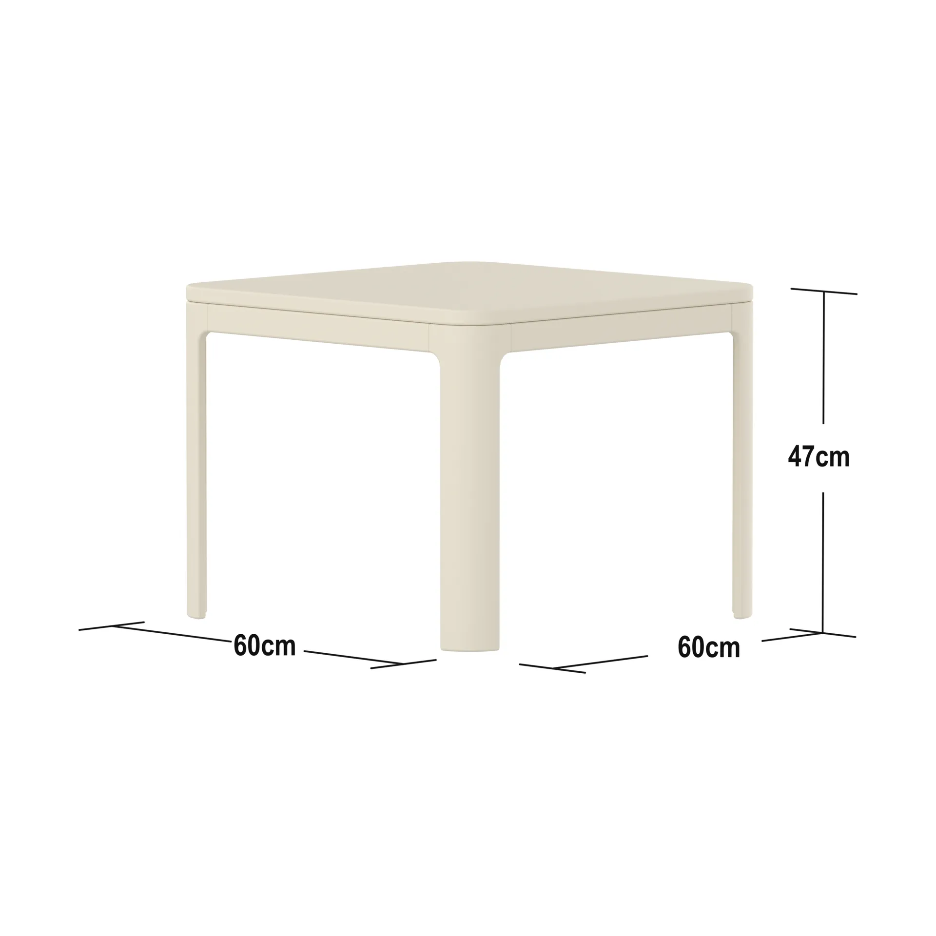 Table Nova 47x60x60 cm, Crème FLEXA