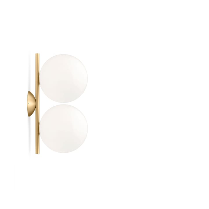 Applique murale IC lights C/W1 Double - Laiton brossé-opale - Flos