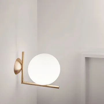 Applique murale IC lights C/W1 - Laiton brossé-opale - Flos