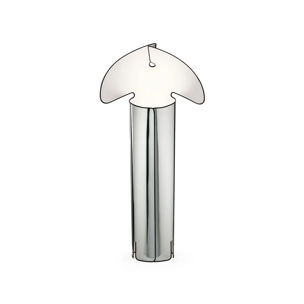 Lampadaire Chiara F, Acier inoxydable-bord noir Flos