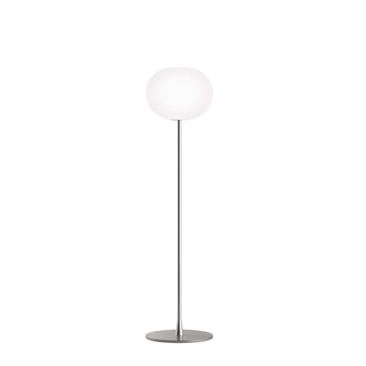 Lampadaire Glo-ball F1 - Verre opale blanc - pied argent mat - Flos