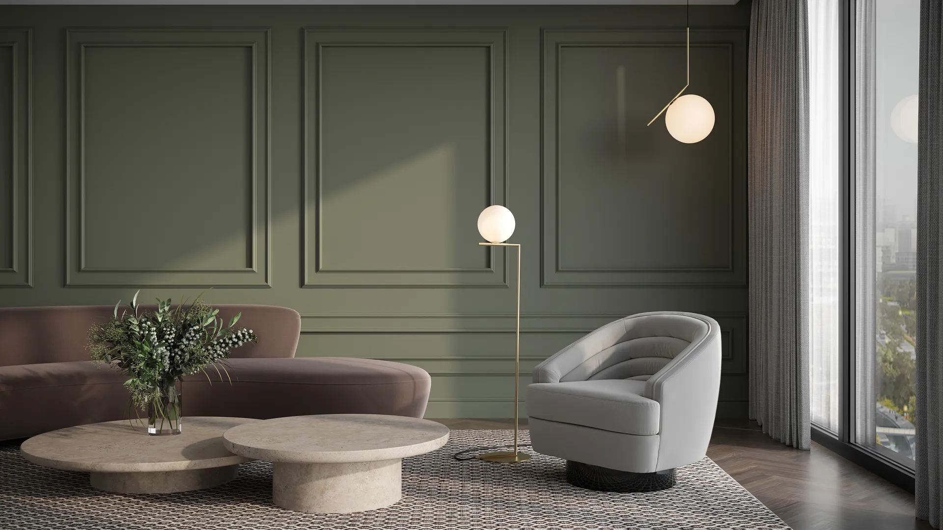 Lampadaire IC F1 135 cm, Gold Flos