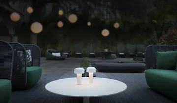 Lampe de table Bellhop portable - White, IP54 (intérieur/extérieur) - Flos