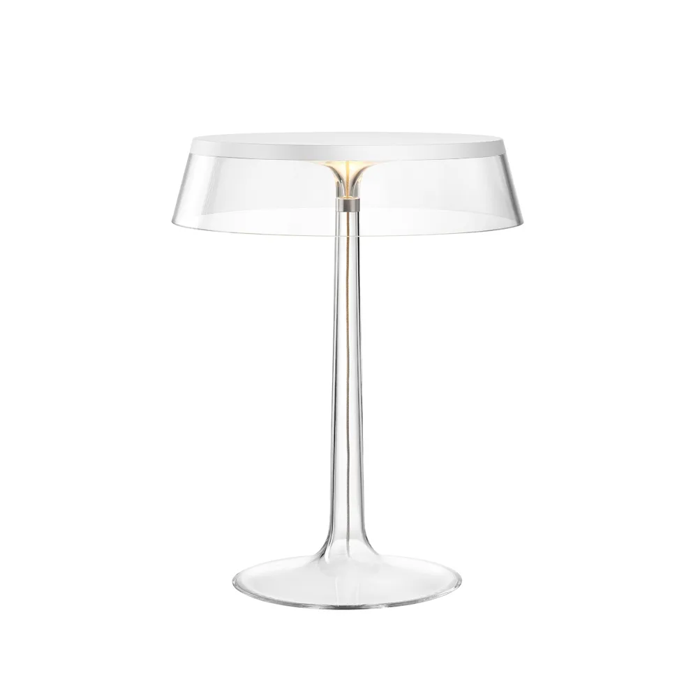 Lampe de table Bon Jour T, Blanc-transparent abat-jour Flos