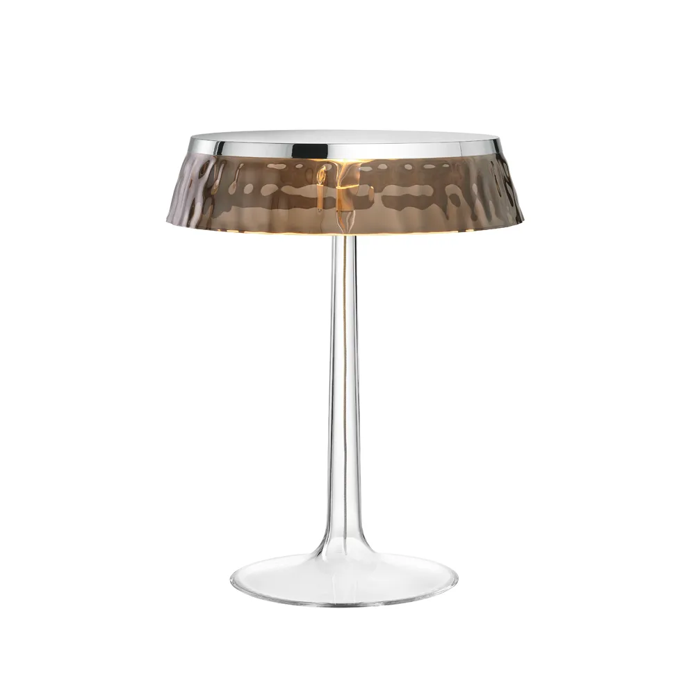 Lampe de table Bon Jour T, Chrome-fumé abat-jour Flos