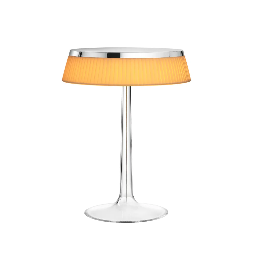 Lampe de table Bon Jour T, Chrome-Soft tissu abat-jour Flos