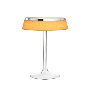 Lampe de table Bon Jour T - Chrome-Soft tissu abat-jour - Flos
