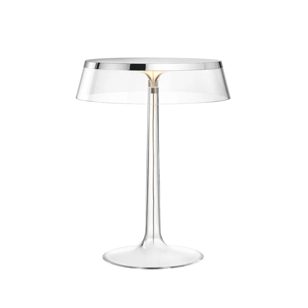Lampe de table Bon Jour T, Chrome-transparent écran Flos