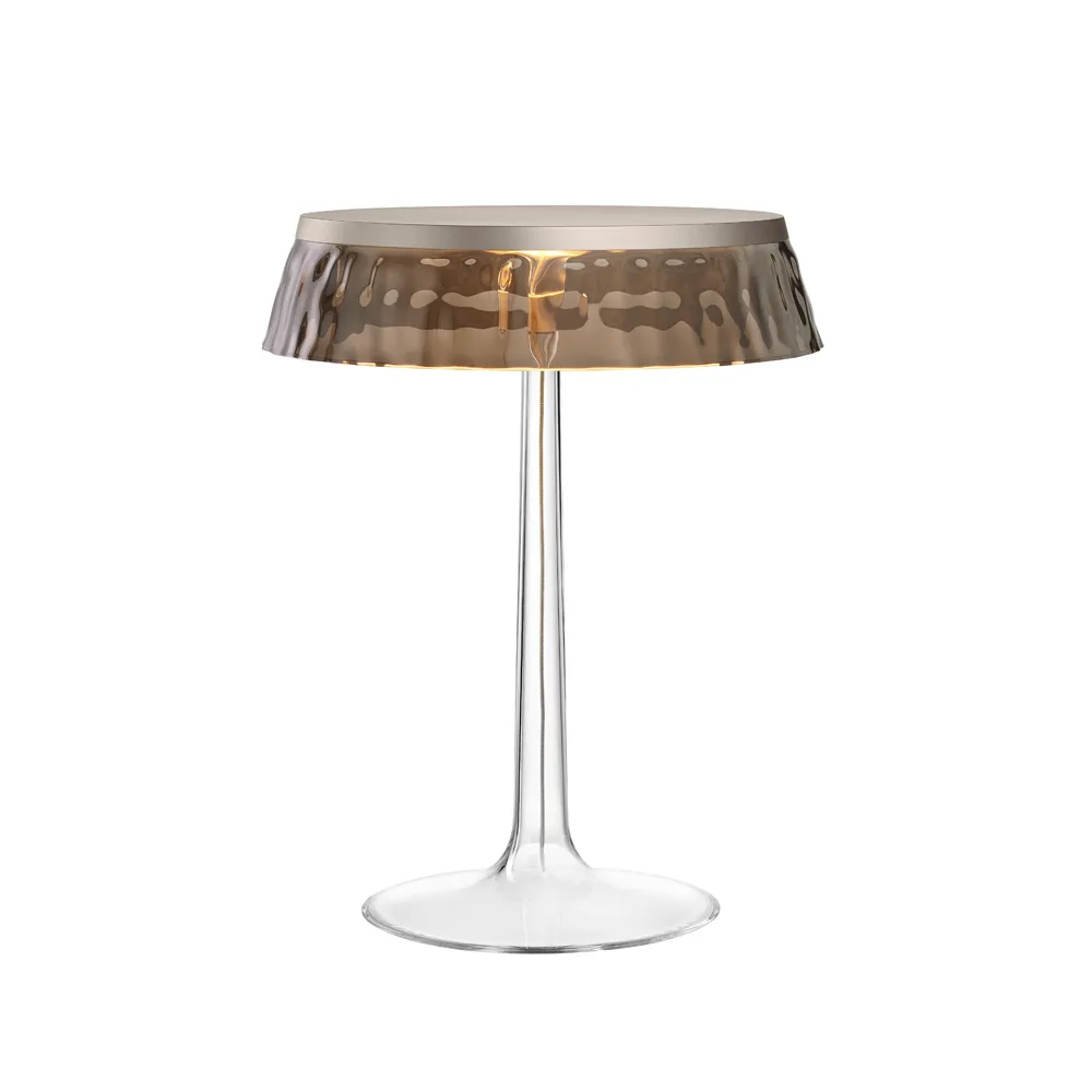 Lampe de table Bon Jour T, Gris fumé-chromé mat Flos