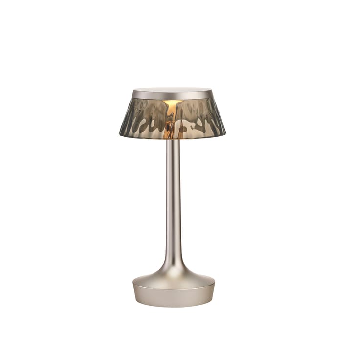 Lampe de table Bon Jour Unplugged - Matt chrome-fumée - Flos