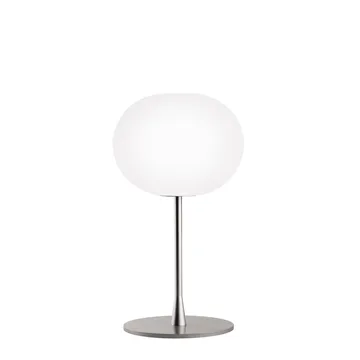 Lampe de table Glo-ball T1 - Verre opalin blanc - pied mat argenté - Flos