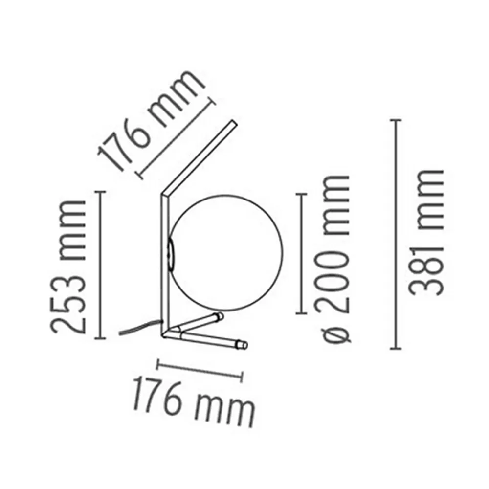 Lampe de table IC lights T1 low, Laiton brossé-opale Flos