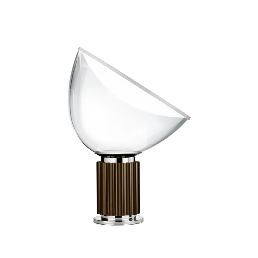 Lampe de table Taccia Small LED 48,5 cm, Bronze-globe en verre Flos