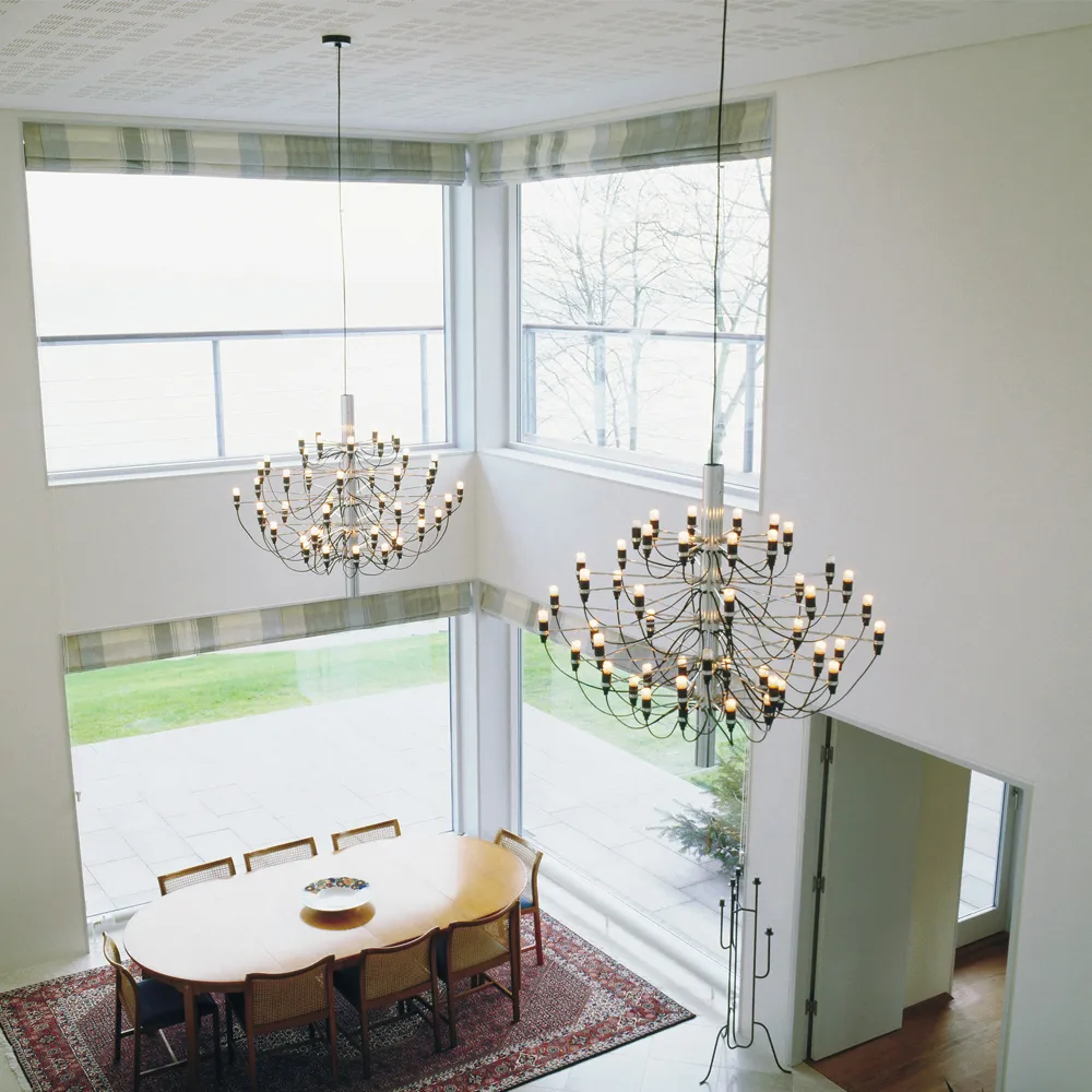 Lustre 2097 Sarfatti, Chrome 50 lampes Flos