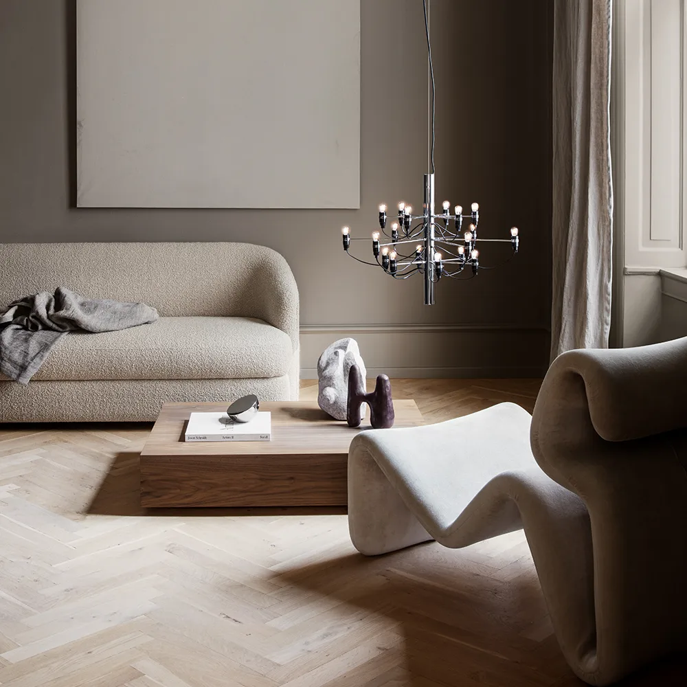 Lustre 2097 Sarfatti LED, Chrome 18 lampes Flos