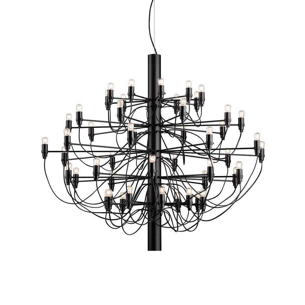 Lustre 2097 Sarfatti LED, Mat noir 50 lampes Flos